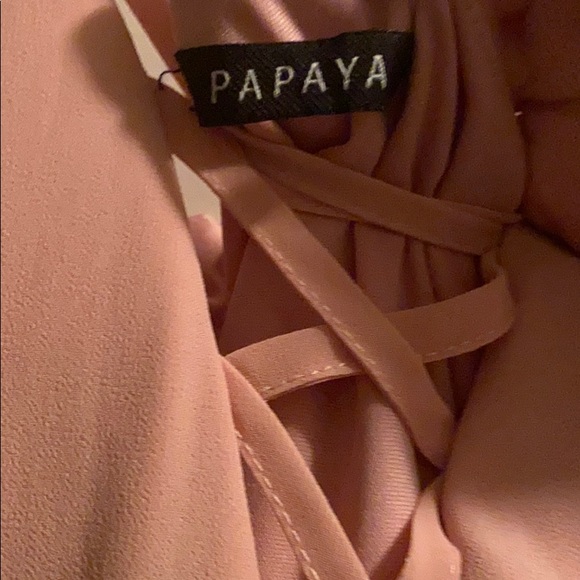 soft pink romper with crisscross in front - Picture 3 of 3